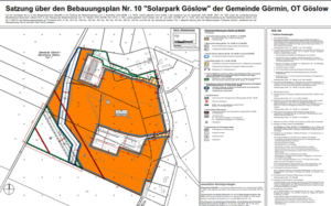 Auszug aus dem Bebauungsplan Nr. 10 "Solarpark Göslow" der Gemeinde Görmin