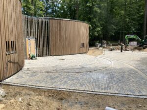 Tierpark Wolgast Eingangsgebäude während Bauphase