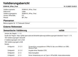 Beispiel eines Validierungsberichts
